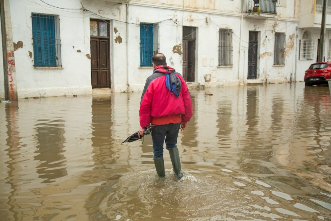 flooded street scene